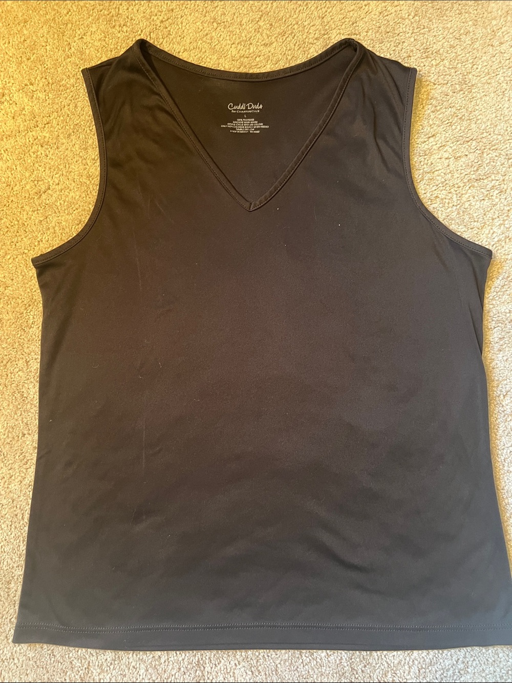 Coldwater Creek Black V-Neck Tank Top